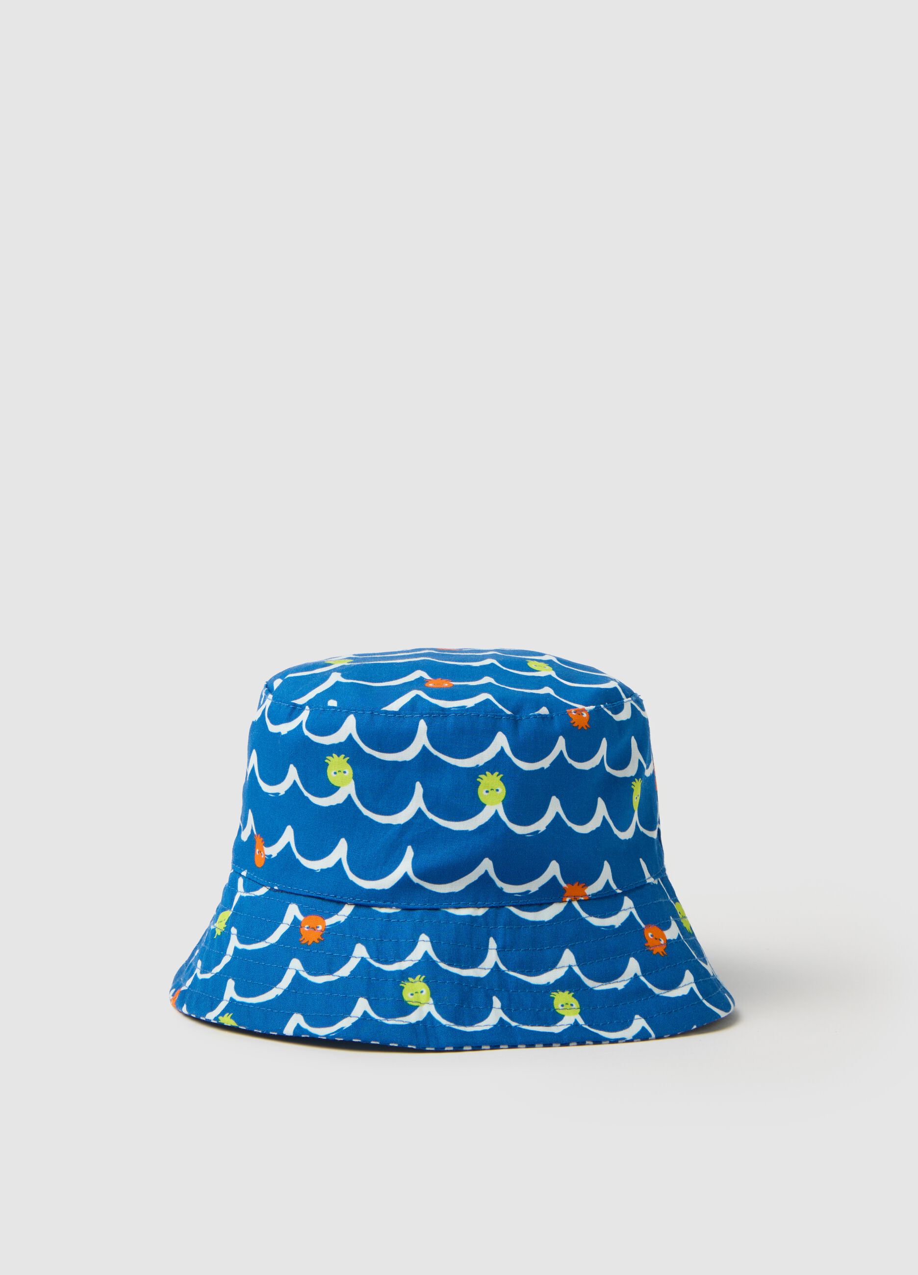 Cappello bucket da bambino in puro cotone multicolor