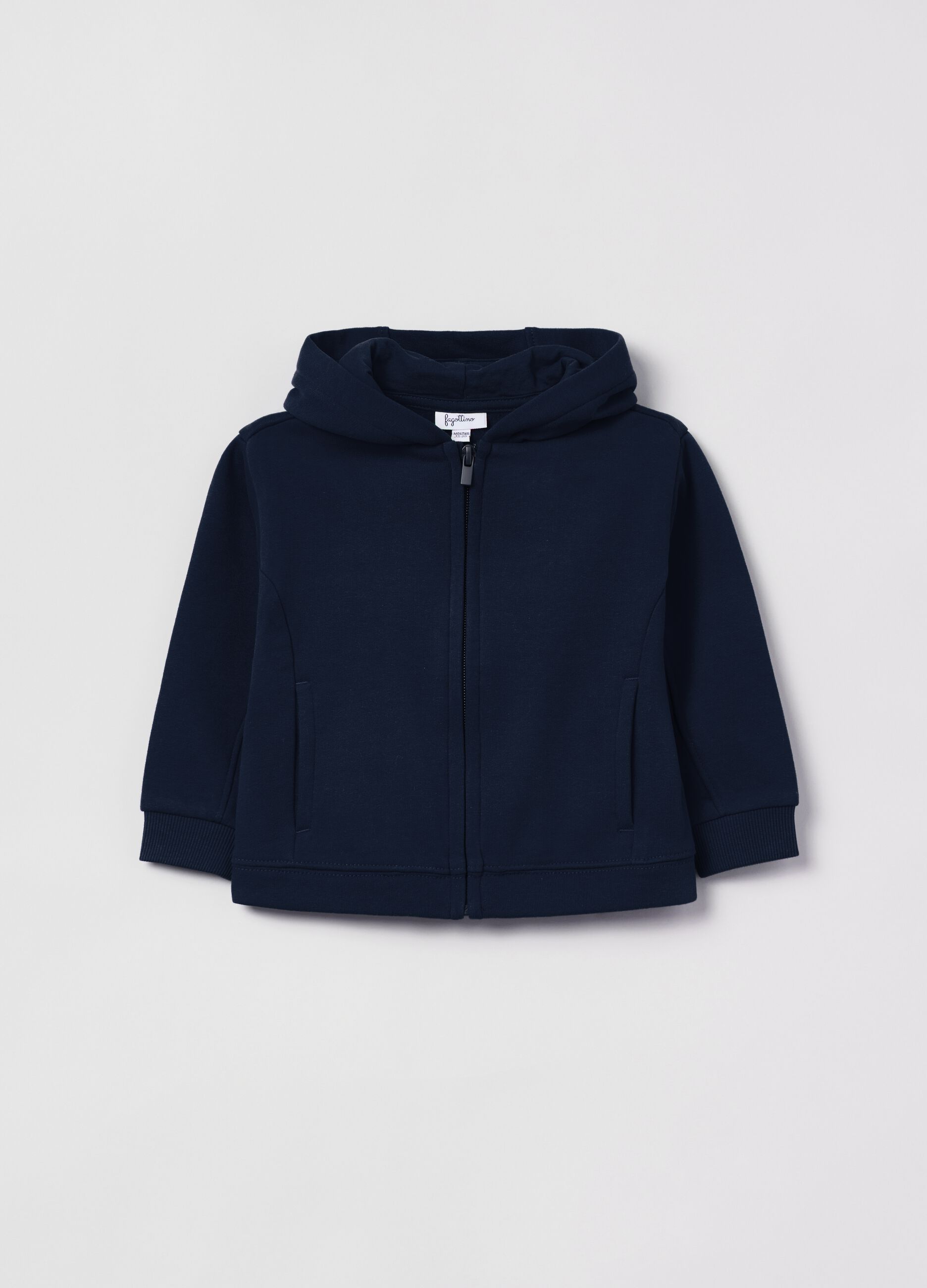 Full-zip in cotone con cappuccio_0
