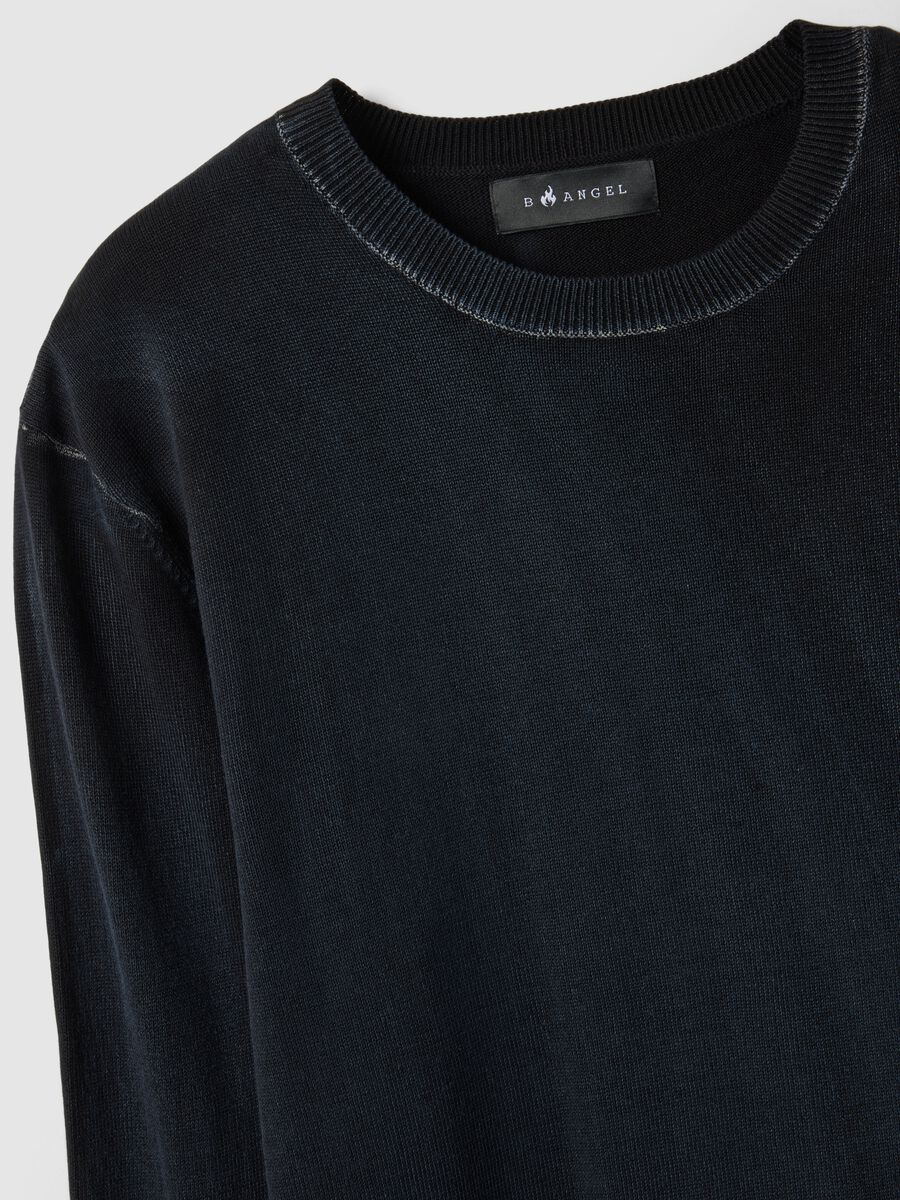 Black Slim Fit Pure Cotton Sweater_1