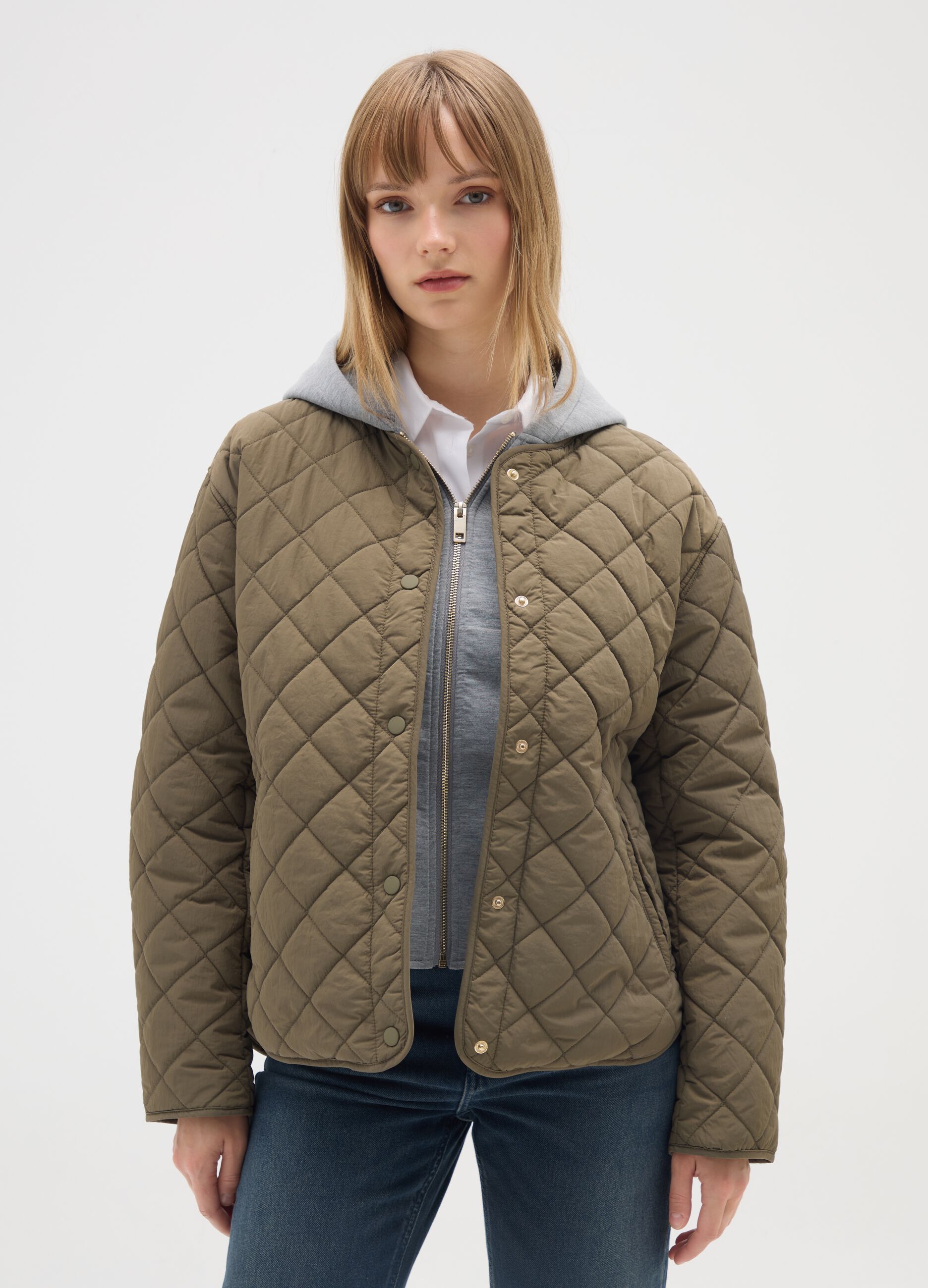 Green Regular Fit Husky Jacket