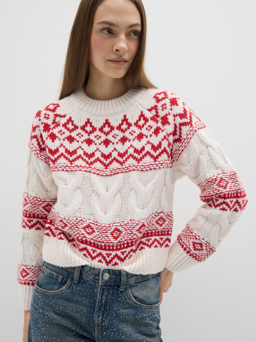 Multicolour regular fit crew neck jumper_0