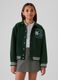 Varsity bomber jacket with bouclé applications_1