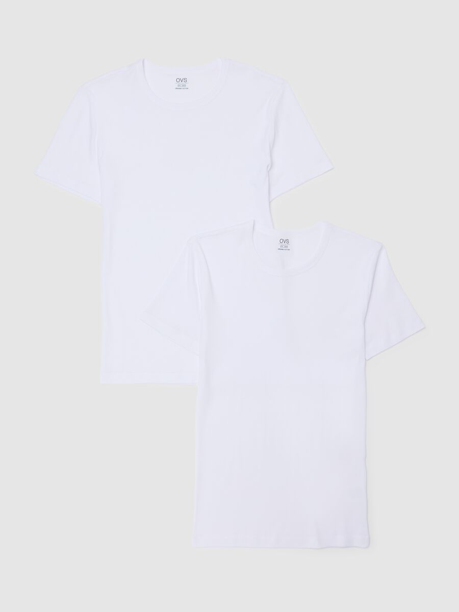 White pure cotton regular fit T-shirt_4