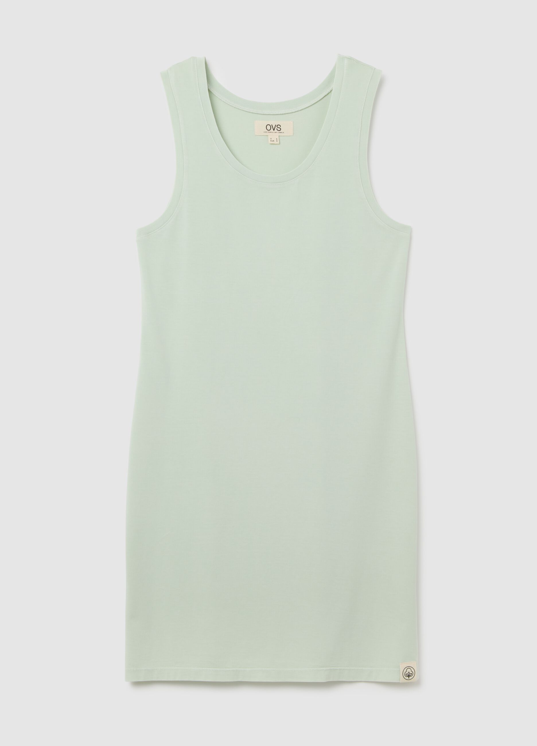 Women’s green long dress in 100% cotton