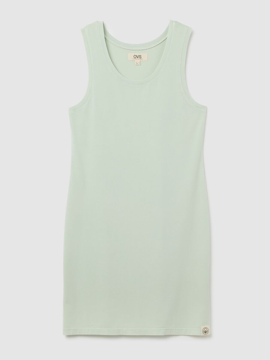 Women’s green long dress in 100% cotton_4
