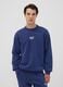 Blue cotton-blend crew-neck sweatshirt with logo_0