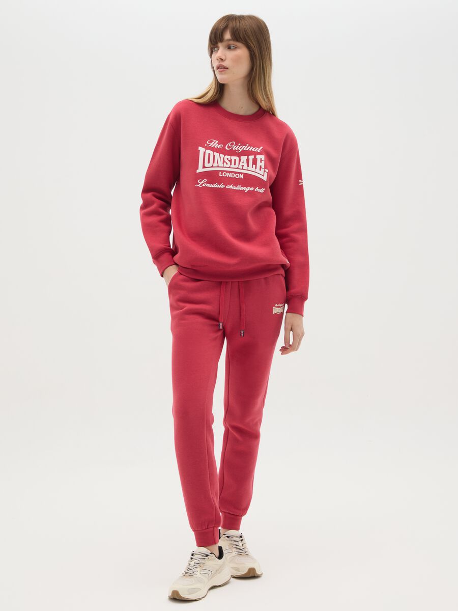 Red cotton blend jogger trousers_0
