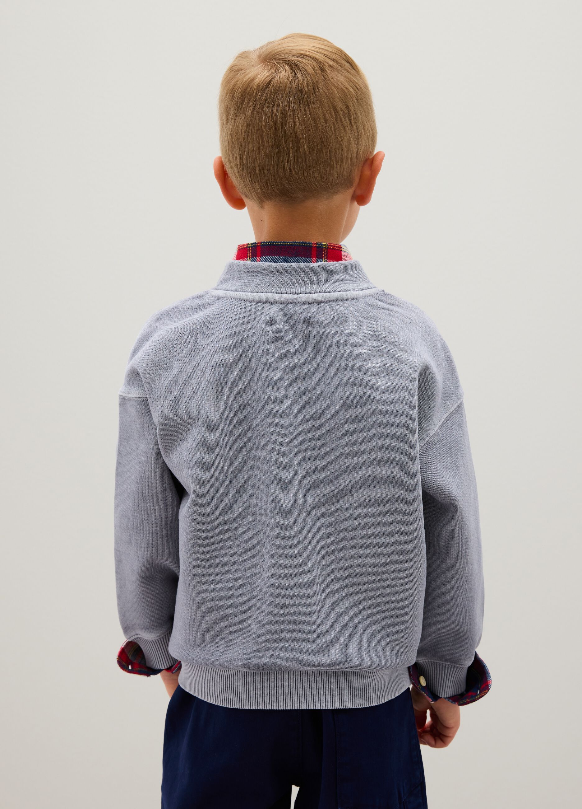 Grey regular fit pure cotton children's sweatshirt
