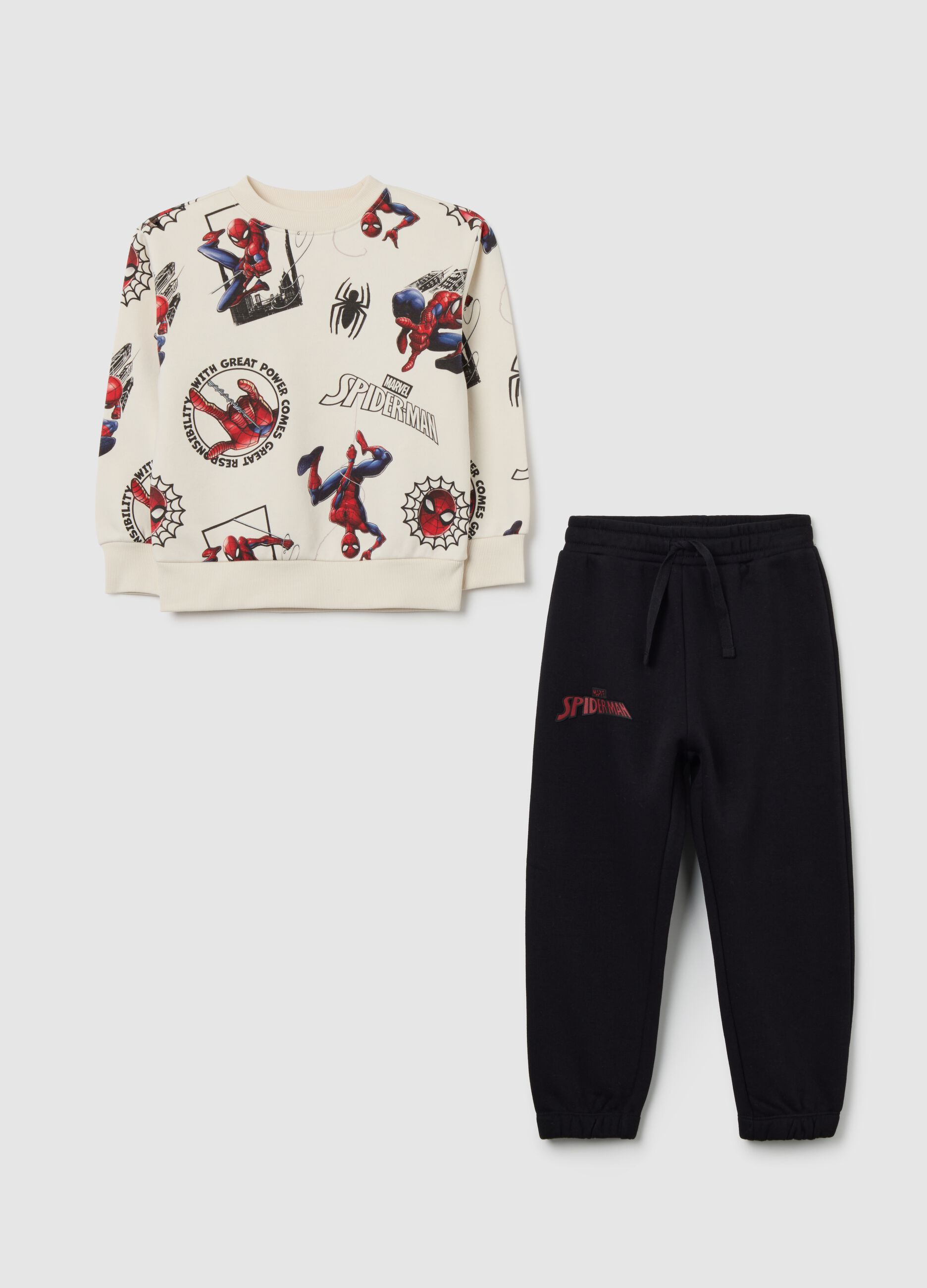 Multicolour set with Spiderman print