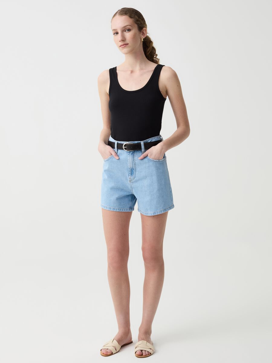 Tank top in stretch cotton_0