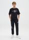 Kids' black regular fit cotton blend trousers with NFL logo_0