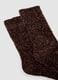 Brown boucl&eacute;-effect stretch-fabric socks_1