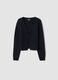 Black stretch wool cardigan, regular fit_0