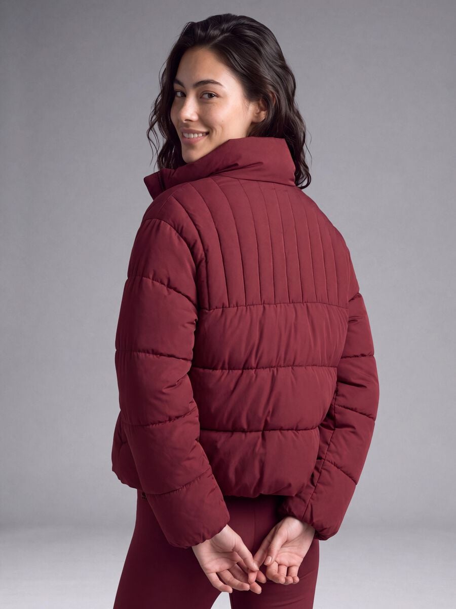 Giacca imbottita rossa con zip e collo alto ALTAVIA STUDIO_2