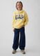 Felpa in misto cotone gialla da bambino regular fit con logo_1