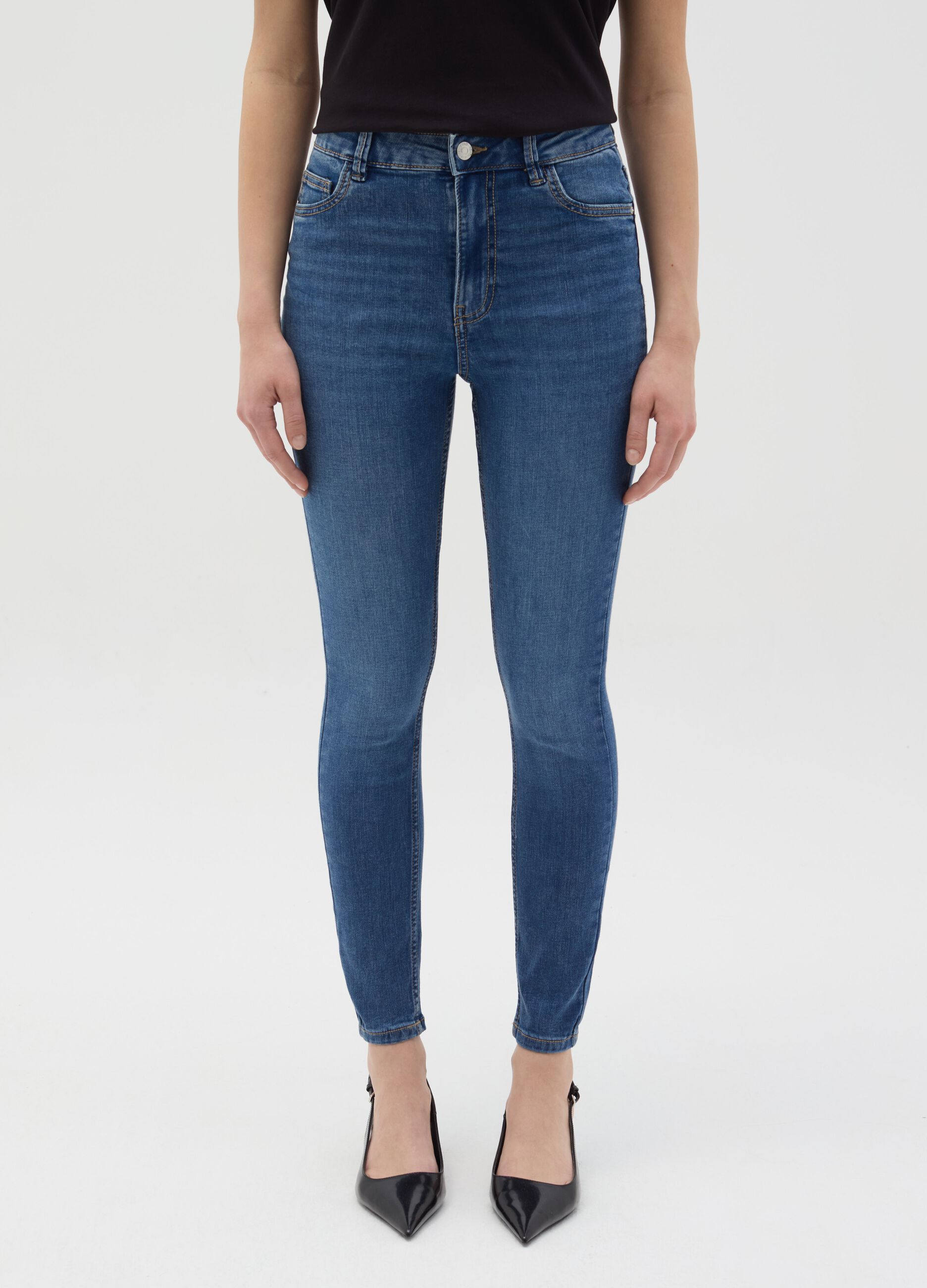 Jeans skinny fit a vita alta