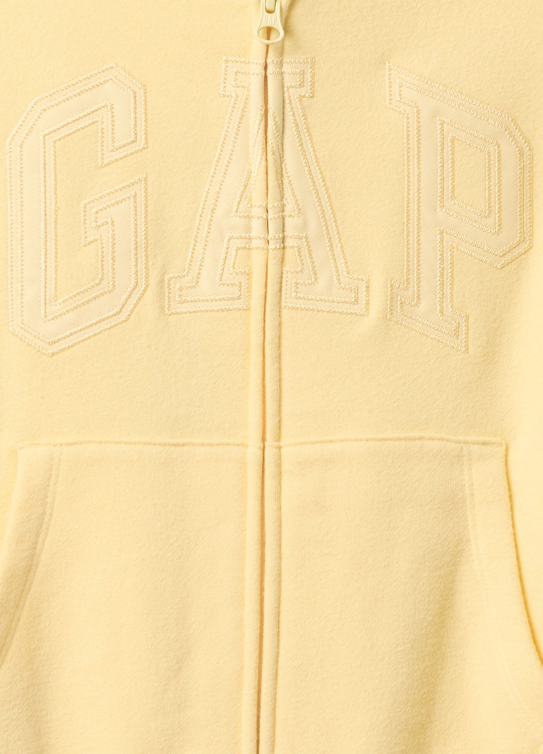 Yellow full-zip sweatshirt with logo