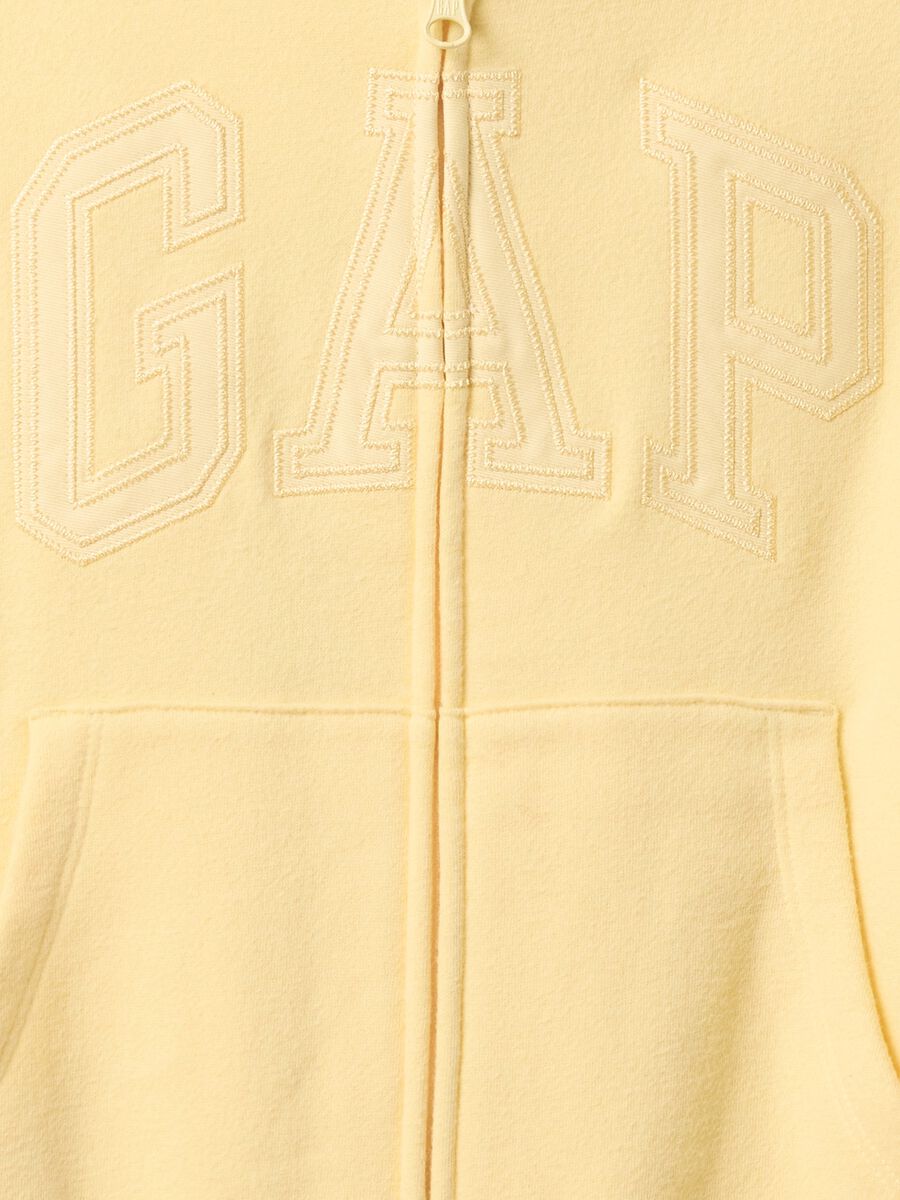 Yellow full-zip sweatshirt with logo_4