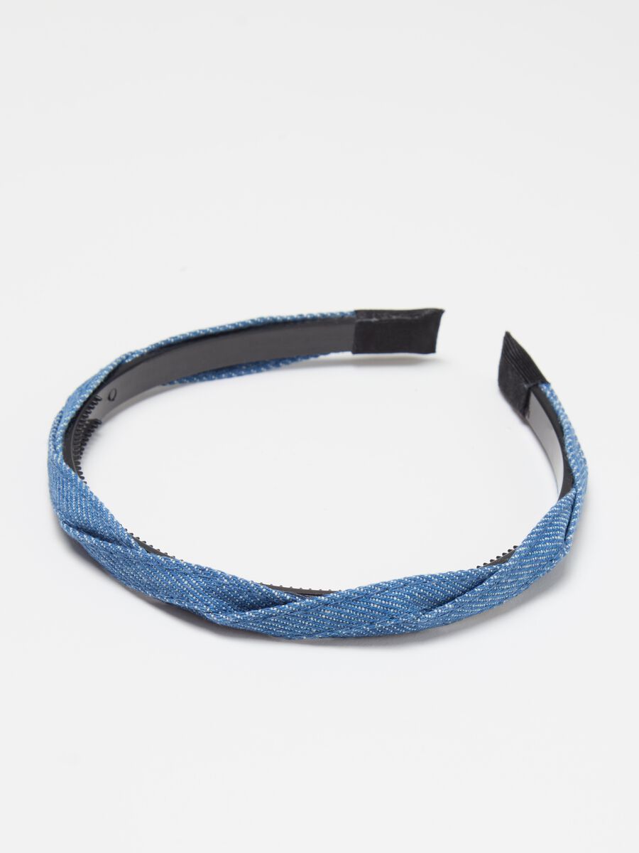 Alice band in braided denim_0