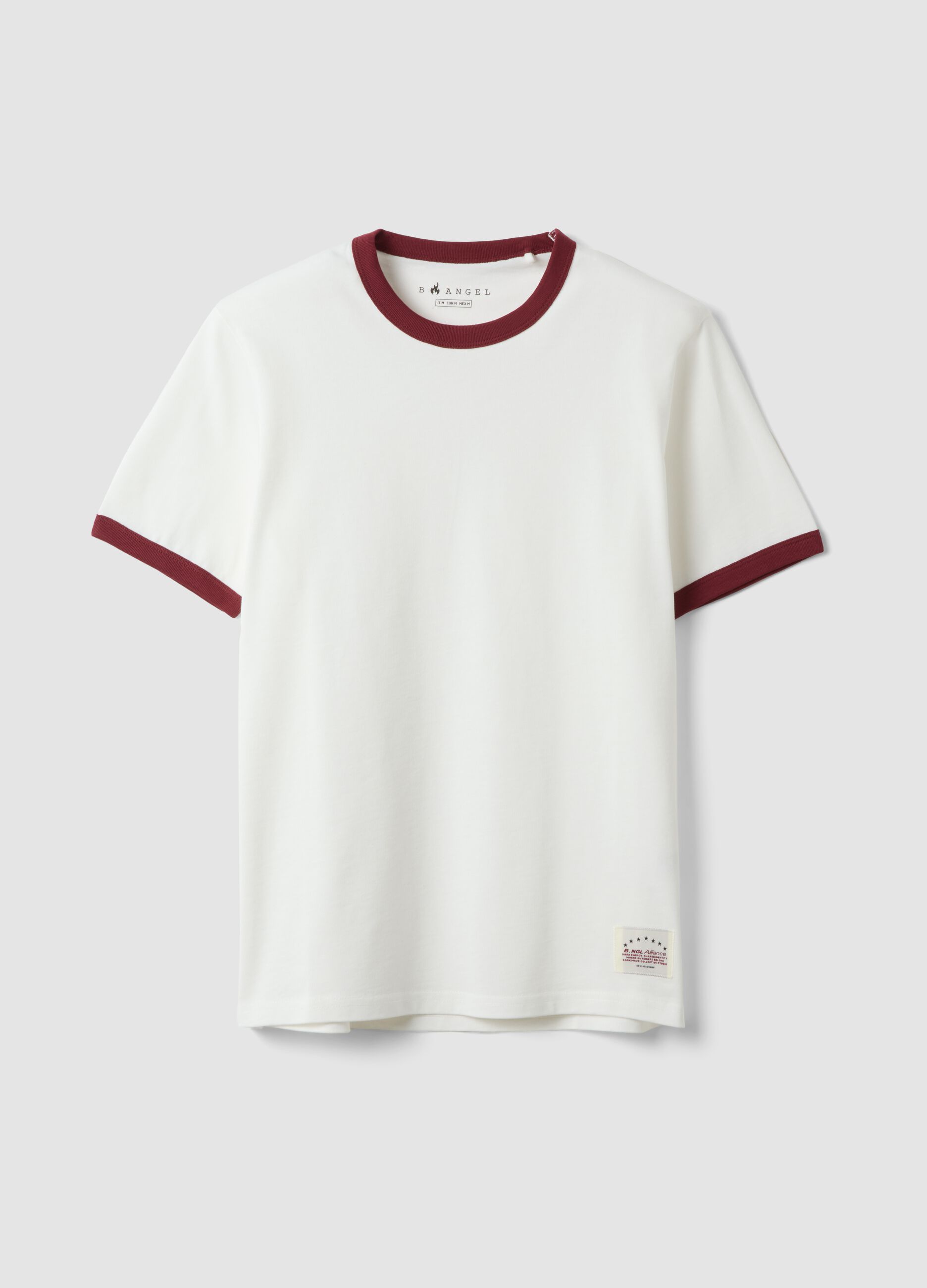 White crew-neck fitted T-shirt in pure cotton