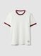 White crew-neck fitted T-shirt in pure cotton_3