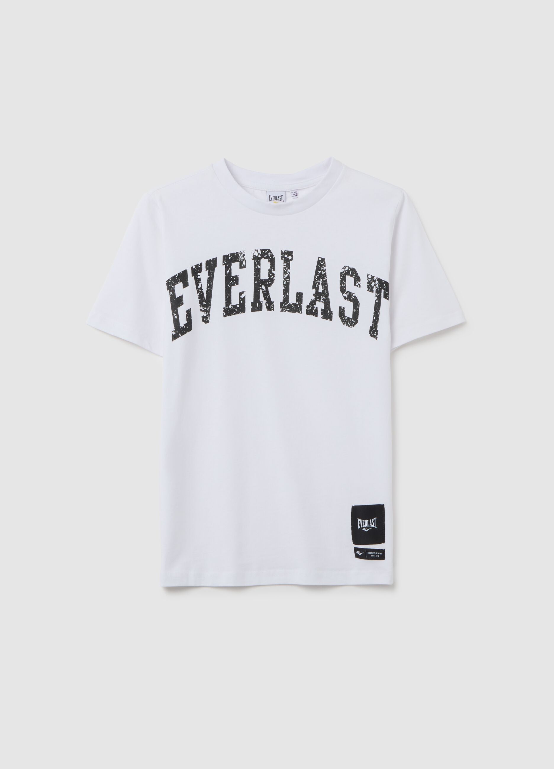 T-shirt da ragazzo in puro cotone bianca con logo