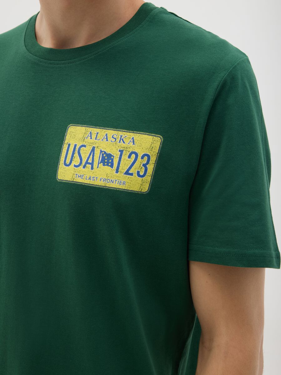 Green pure cotton T-shirt regular fit_2