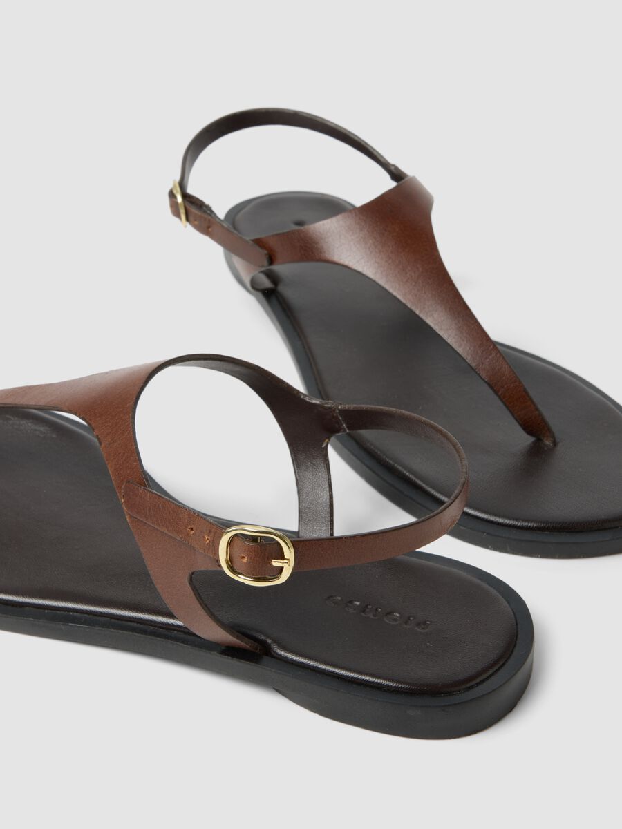 Brown genuine leather sandals_3