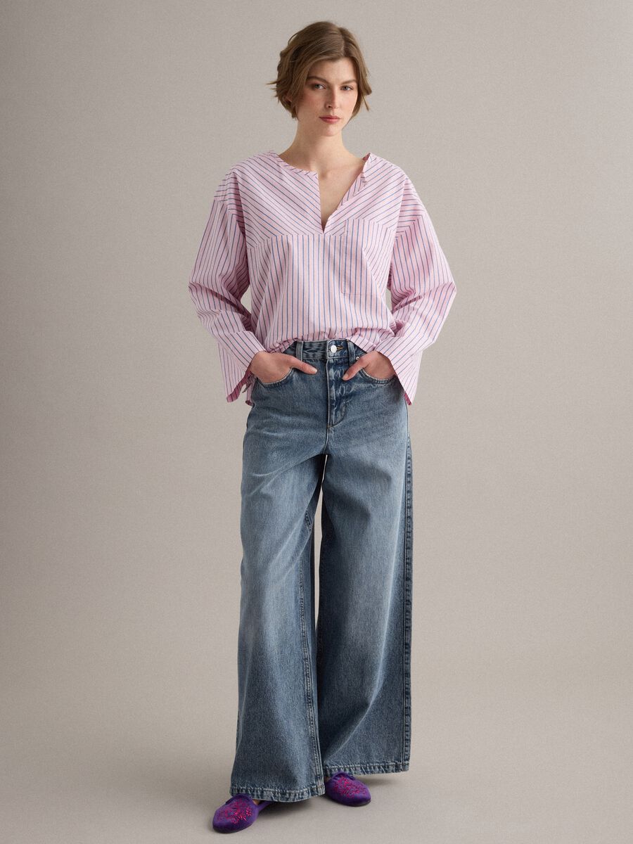 Regular-fit multicolour striped pure cotton shirt with chest pocket_2