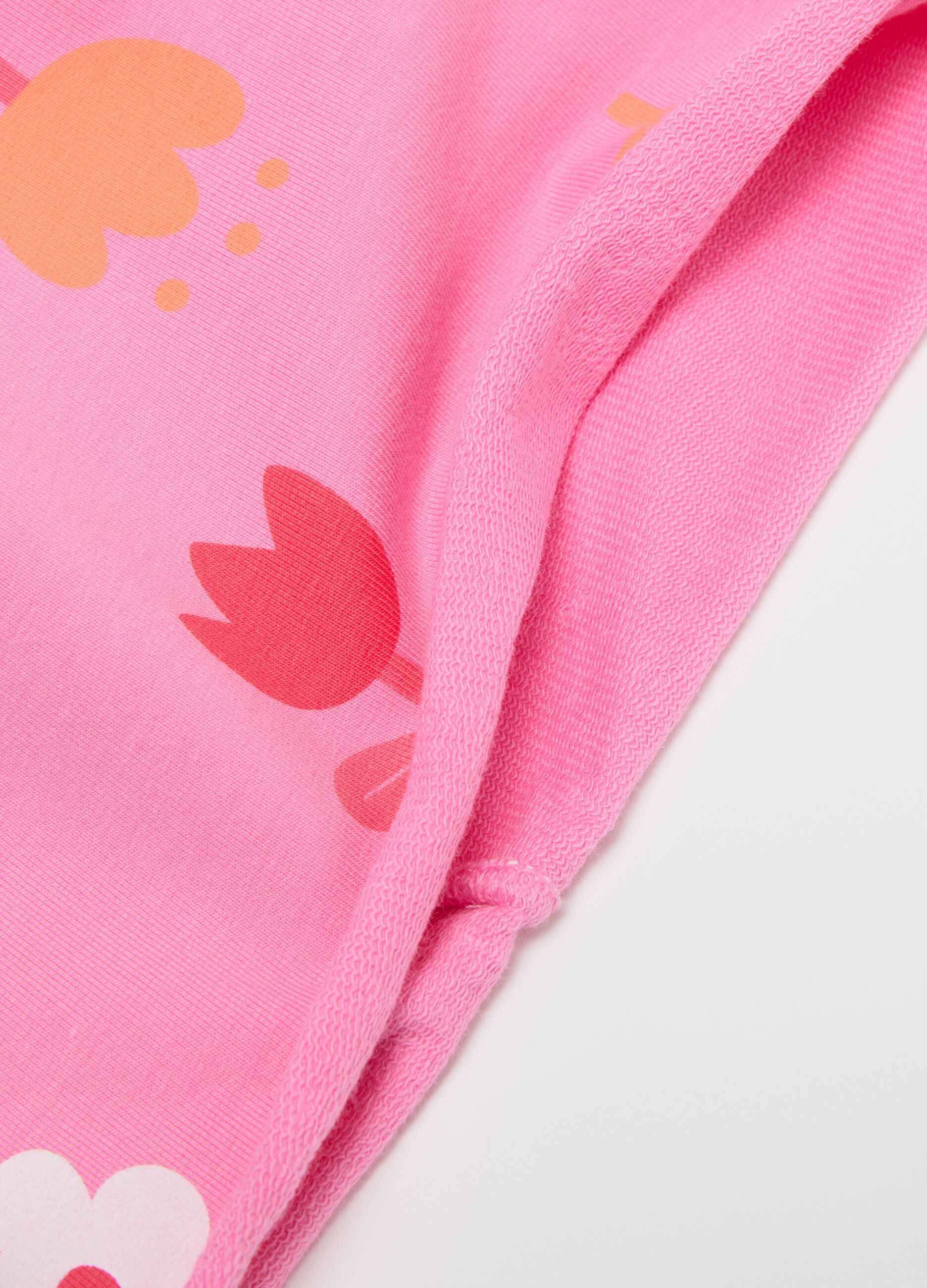 Berretto in French Terry con stampa fiori