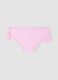 Pink baby swim briefs in stretch fabric with ruffles_1