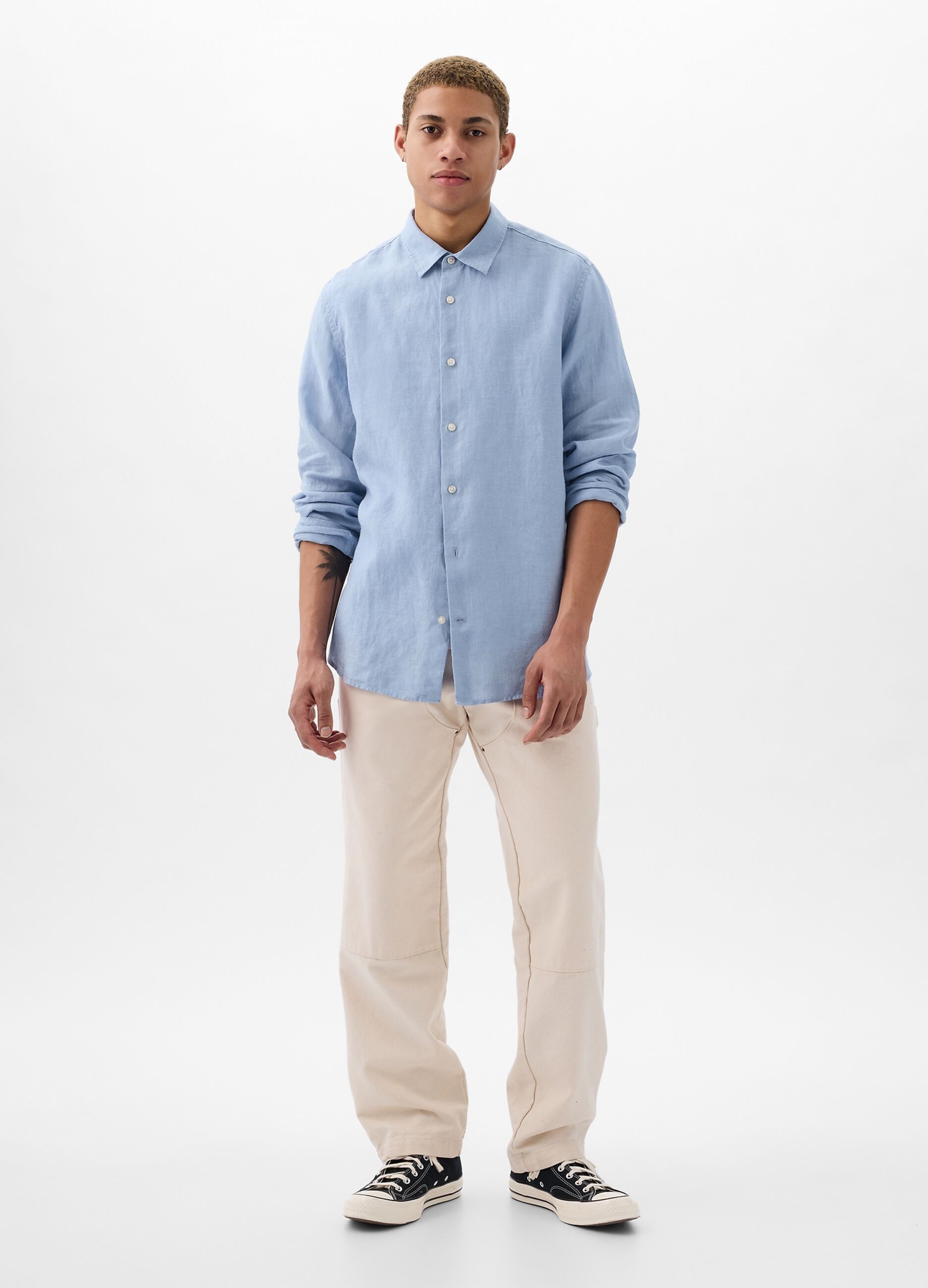 Regular-fit shirt in linen
