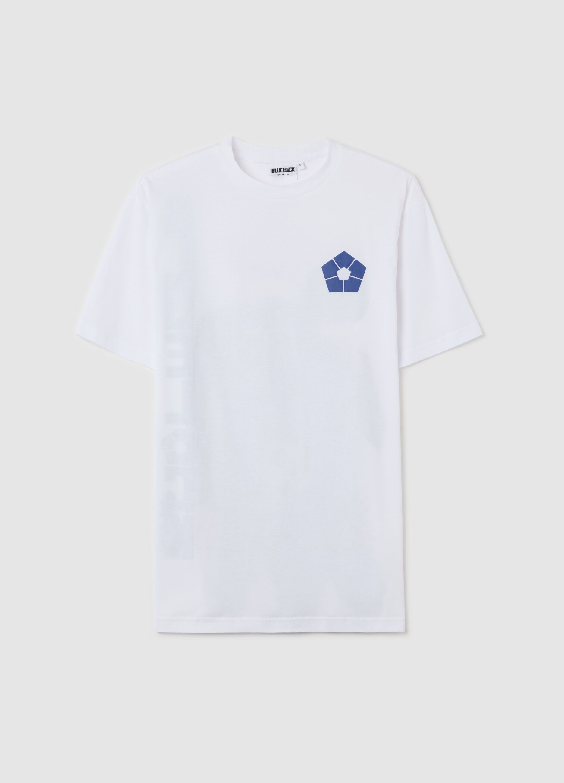 White T-shirt with Seishiro Nagi print