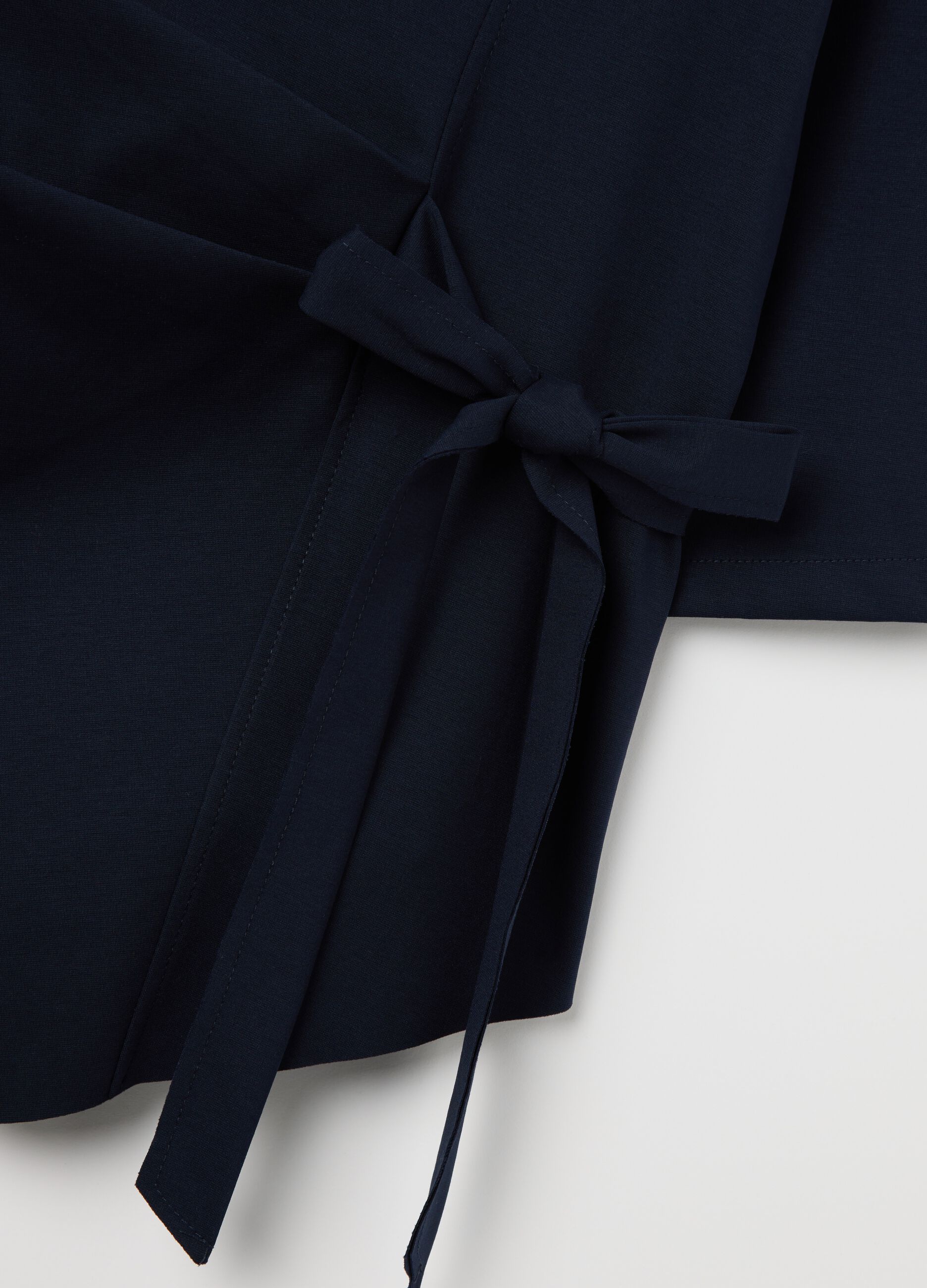 Blue blouse with bow
