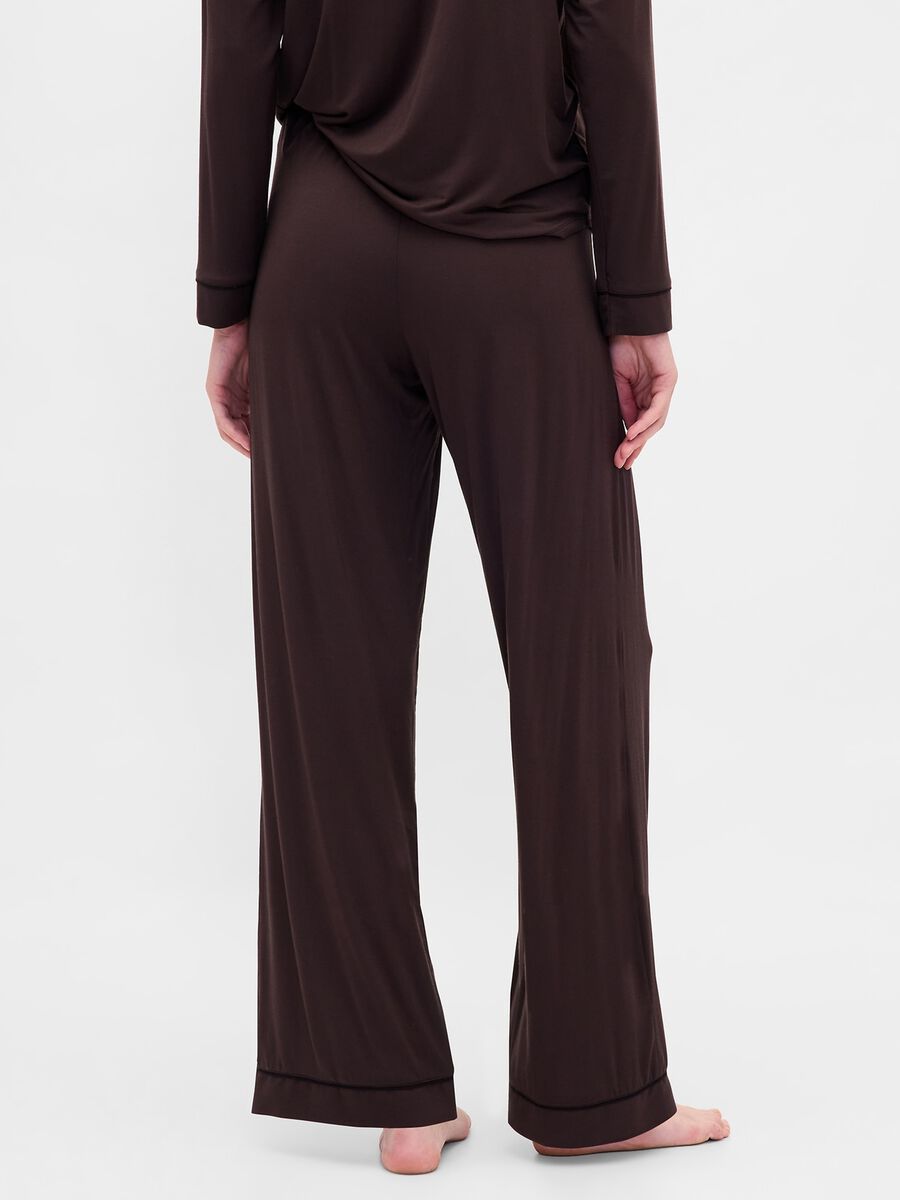 Pigiama marrone in tessuto modal elasticizzato_2