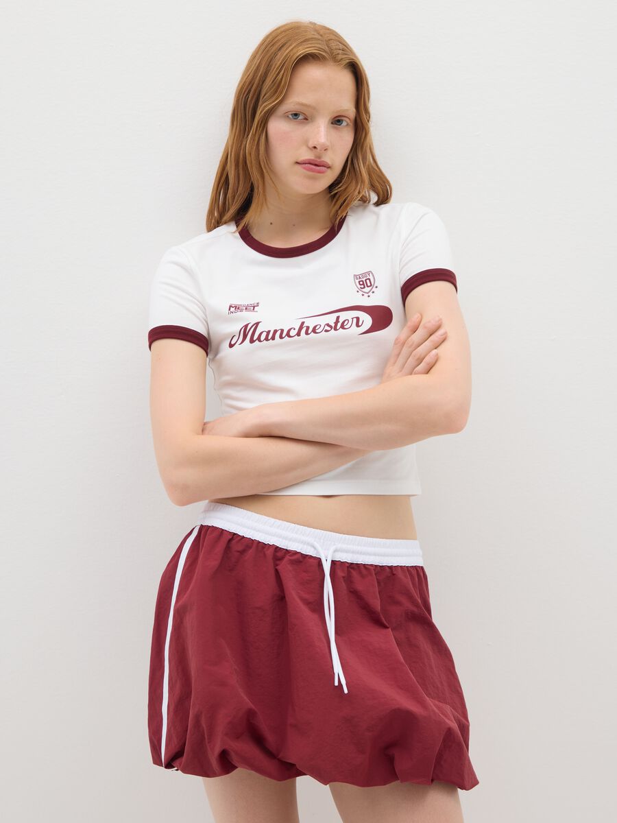 Women's White Cotton Blend T-shirt_0