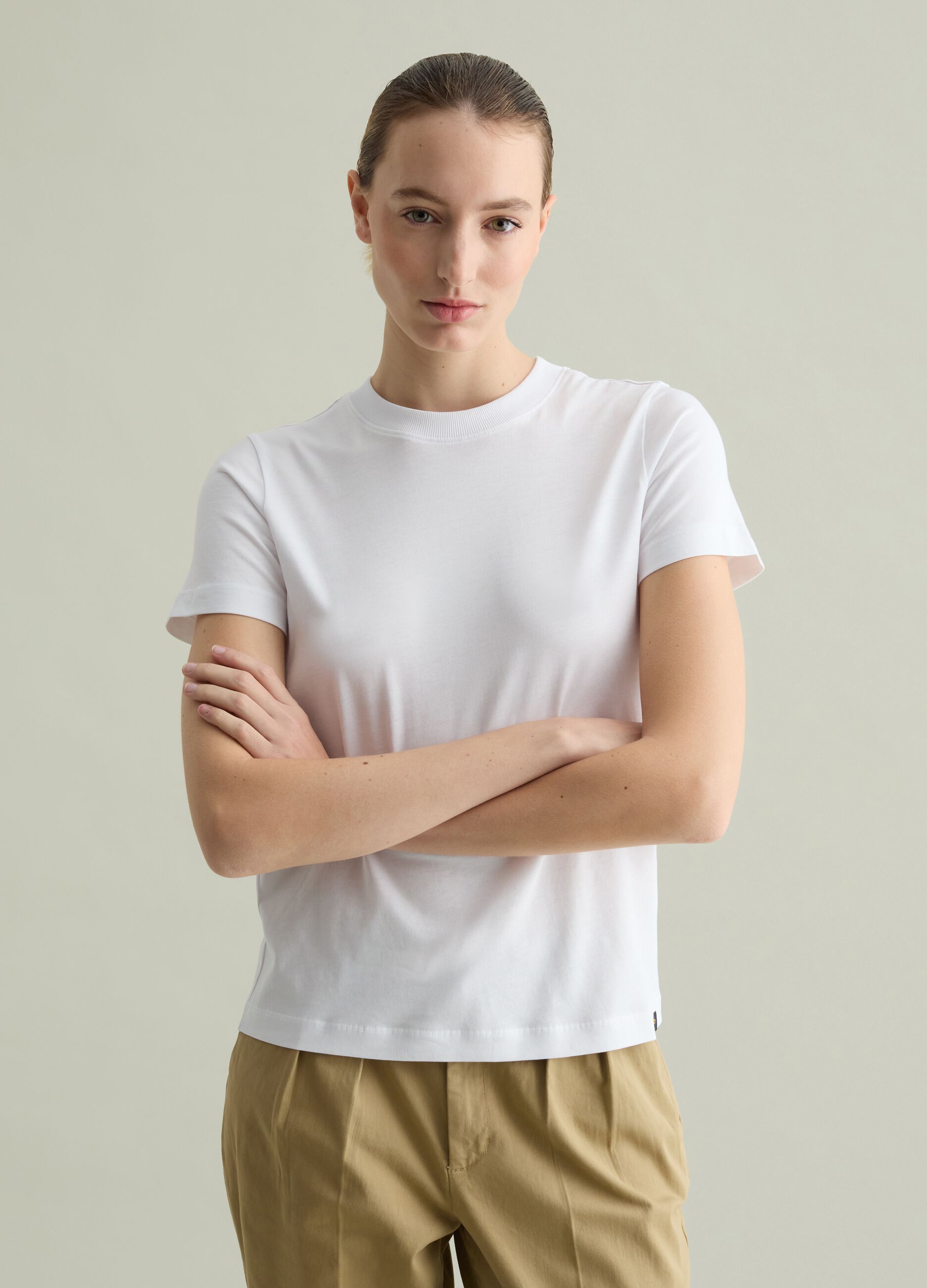 T-shirt girocollo in cotone