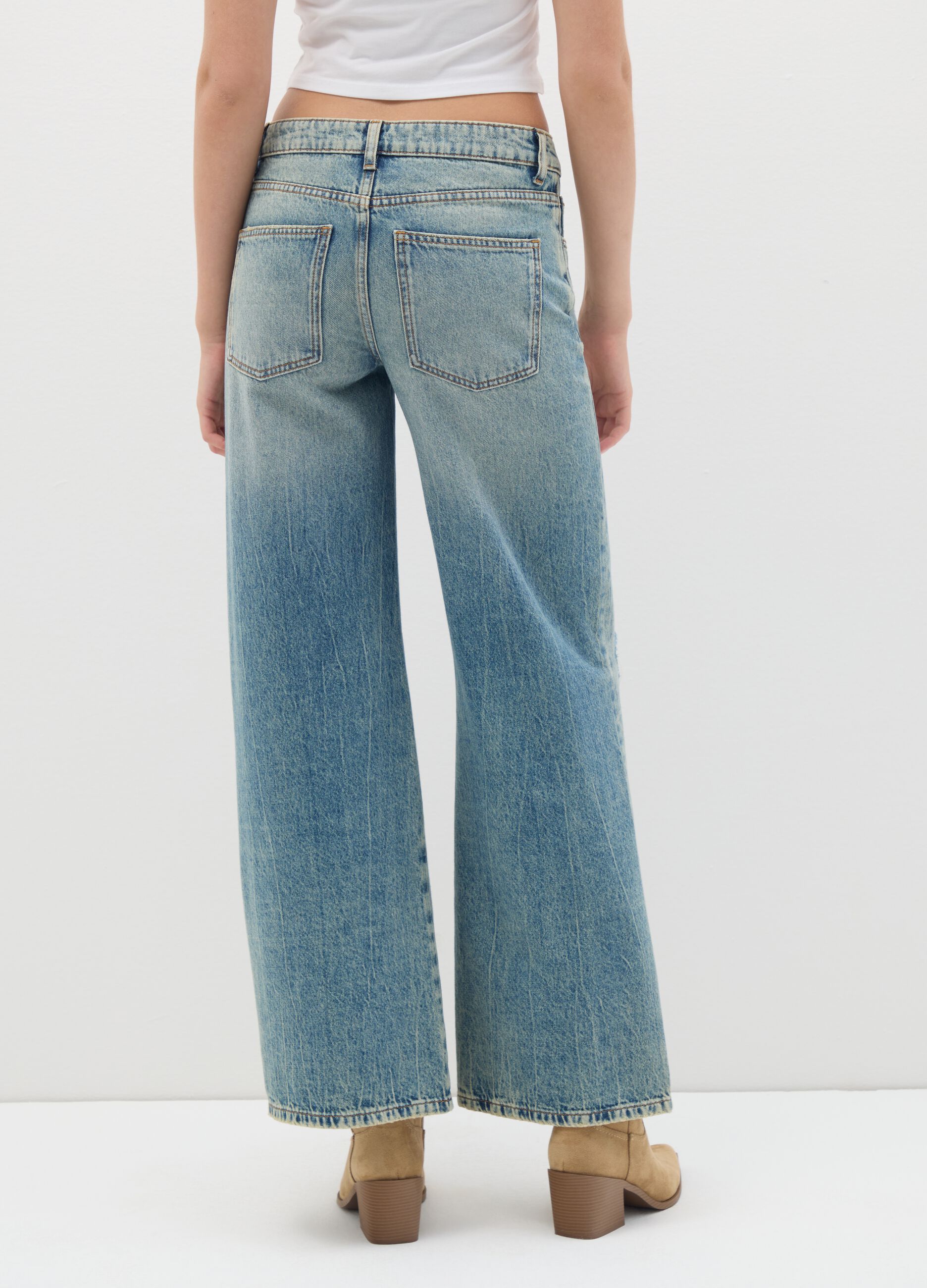 Baggy Denim Jeans with Rips