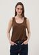 Brown stretch viscose tank top, regular fit_2
