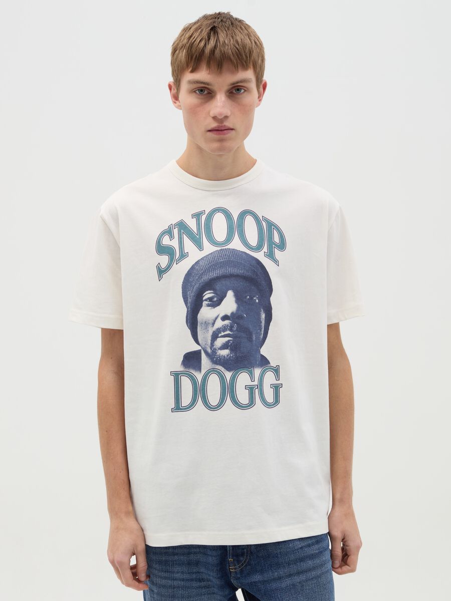Cotton T-shirt with Snoop Dogg print_0