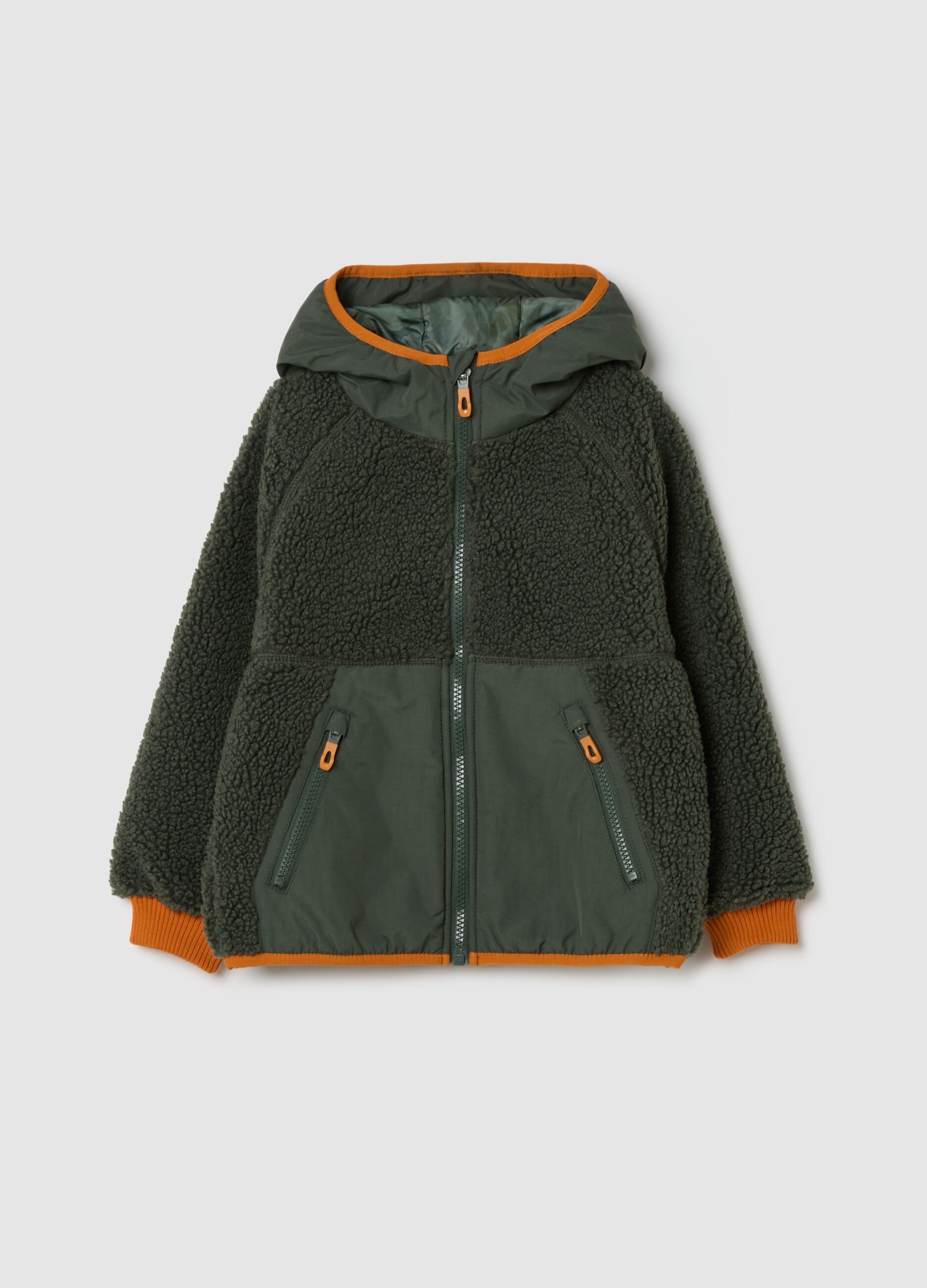 Green Hoodie in Sherpa Blend