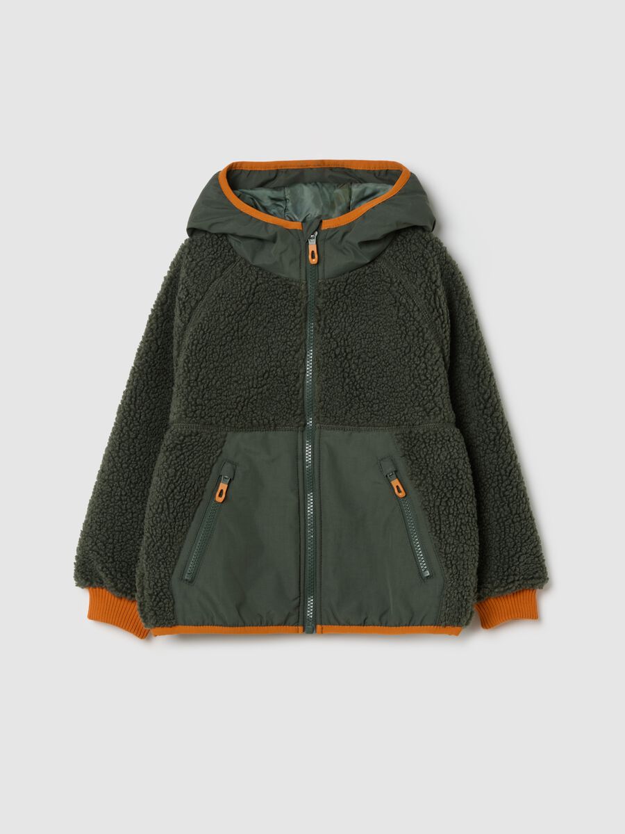 Green Hoodie in Sherpa Blend_0