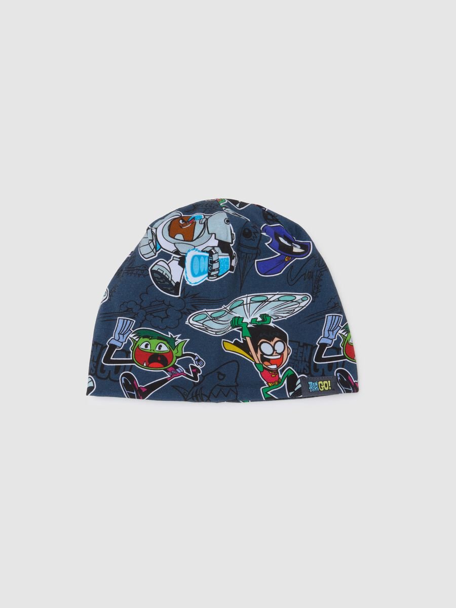 Berretto da bambino in cotone multicolor con stampa Teen Titans_0