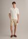 Beige pure linen Bermuda shorts with elasticated waist_0