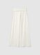White wide leg stretch cotton jogger trousers_4