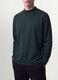 Green pure cotton T-shirt with structured stand-up collar, regular fit_2