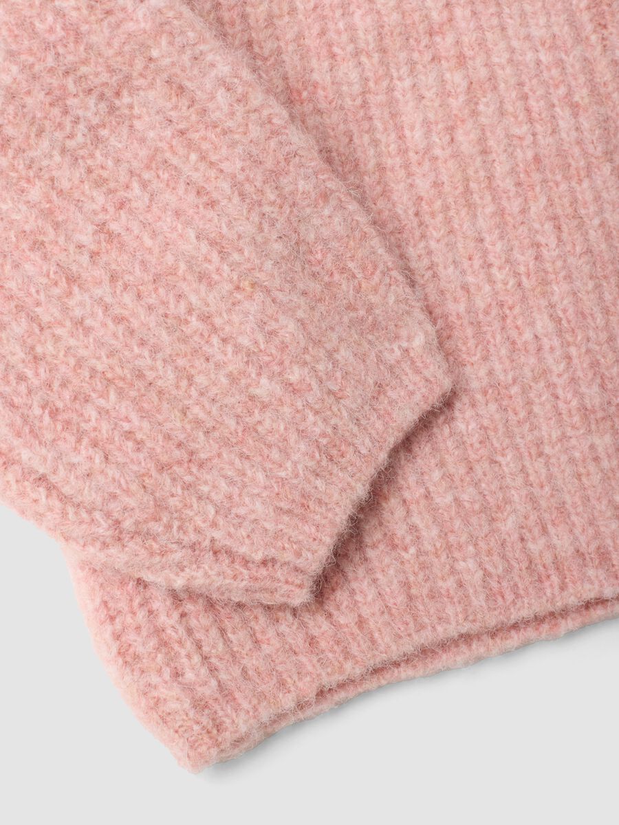 Cardigan rosa in viscosa e lana elasticizzata over fit_3