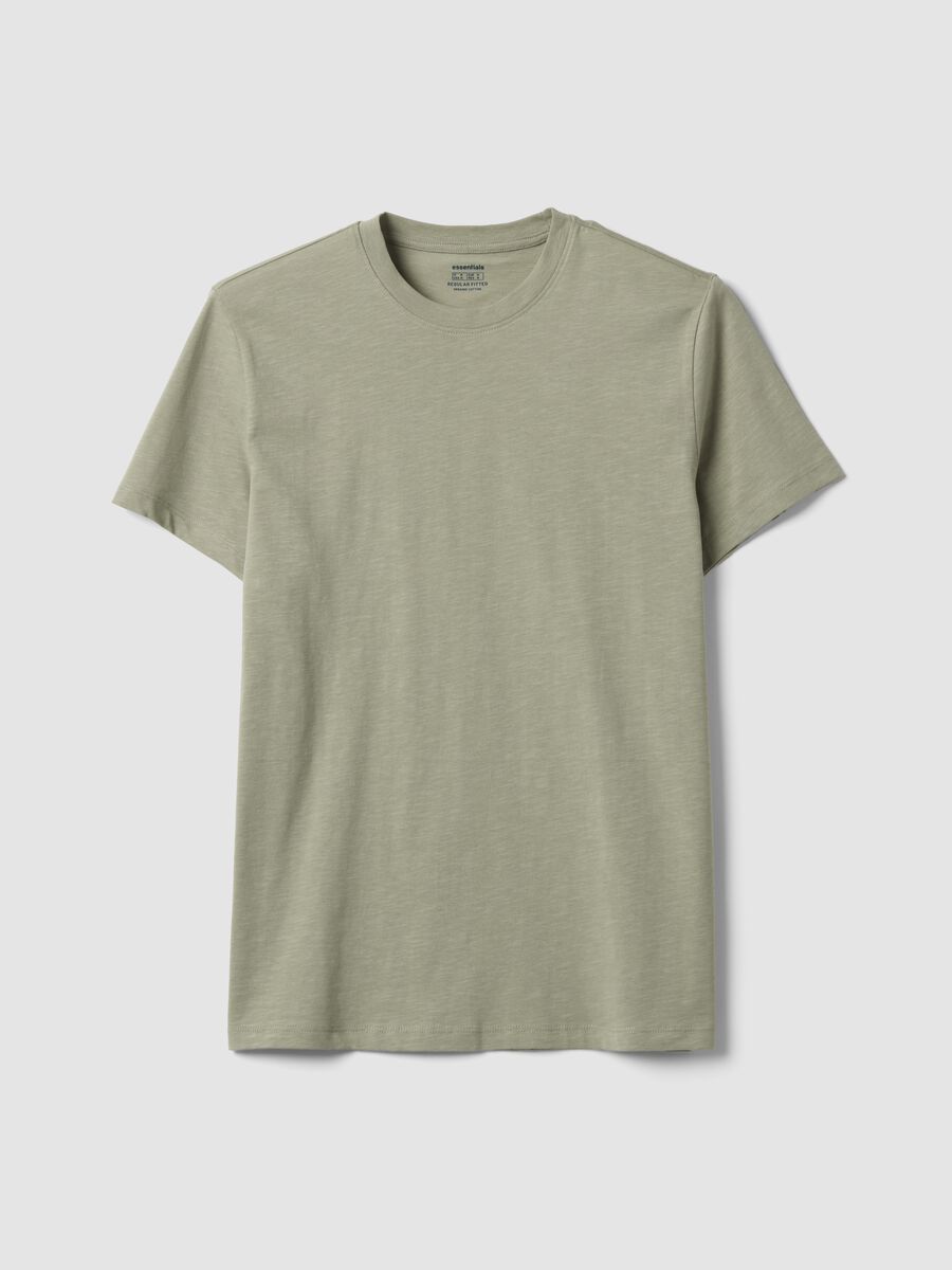 T-shirt grigia in puro cotone a maniche corte regular fit_4
