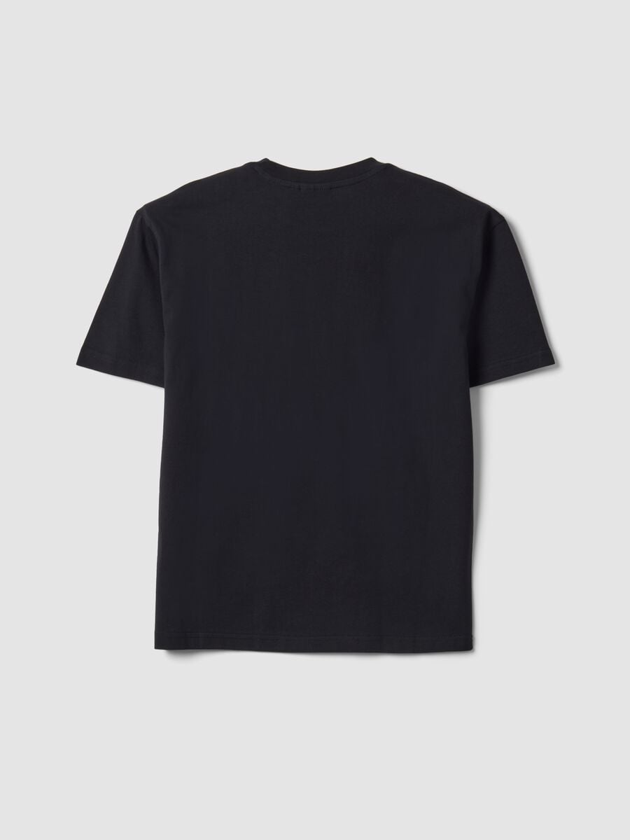 T-shirt nera in puro cotone con stampa New York Knicks per ragazzo_5