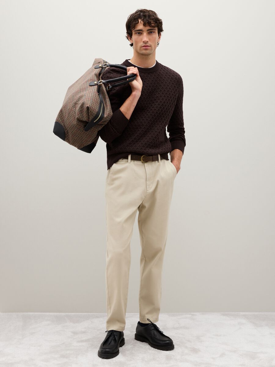 Brown cotton blend sweater regular fit_1